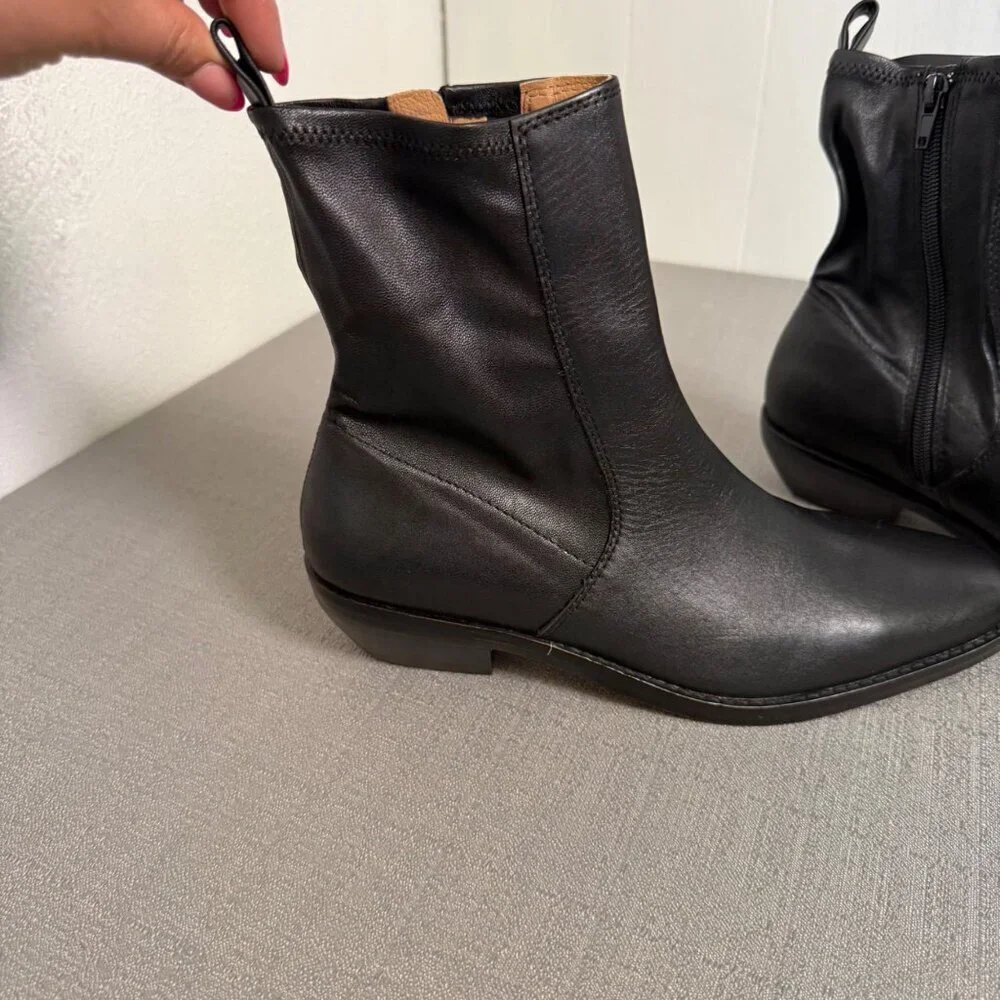 Madewell The Idris Ankle Boot Leather NX431 Academia Biker Classic Timeless
